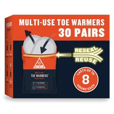 8-Hour Compostable Toe Warmers with Resealable AirBarrier Pouch, 30 Pairs