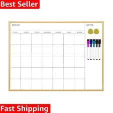 Magnetic Monthly Calendar Whiteboard, 17'' x 23'' Dry Erase Calendar for Wall...