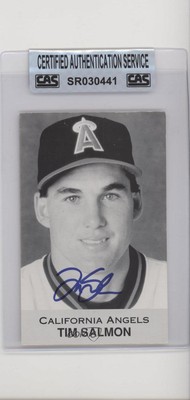 CAS Certified 1992 California Angels Team Issue Tim Salmon Sealed Auto 3c7