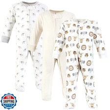Hudson Baby Cotton Sleep and Play, Happy Little One Safari, 6-9 Months