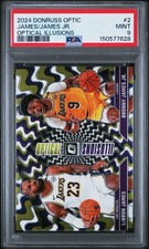 2024 PANINI DONRUSS OPTIC OPTICAL ILLUSIONS BRONNY JAMES RC LEBRON JAMES PSA 9