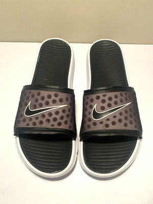 Nike Benassi Solarsoft Men's Size 12 Slides Sandals Black Polka Dot 443899-001