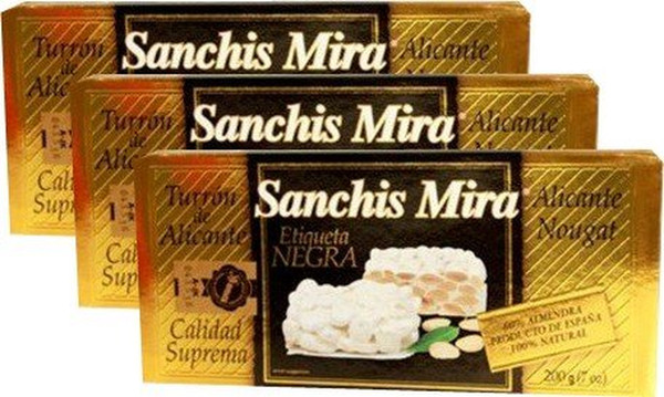 Sanchis Mira Turrón de Alicante 7 OZ Paquete de 3