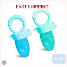 Munchkin Baby Feeder for Fresh Food and Fruit, 2 Pack, Blue/Mint