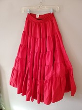 Square Dance Full Circle Red Skirt Prairie-style Size S