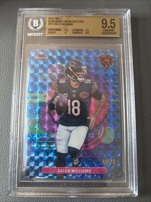 2025 Topps Finest - Uncommon Caleb Williams #127 Blue Refractor /150