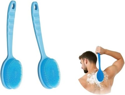 14.5inch Silicone Back Scrubber for Shower 2pcs（Blue）,Exfoliating Shower