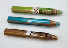 Stabilo 3 in 1 Woody Color Pencils Set Of 3 Gold Leaf Green Turquoise New