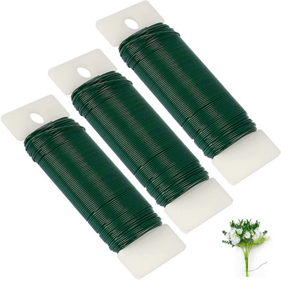 Green Floral Wire 3 Pack 117 Yards 22 Gauge Flexible Paddle Wire for Crafts Chri