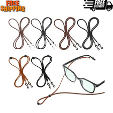 6 Pcs Eyeglass Strap Chains Eyeglasses Holders around Neck PU Leather Eye Glasse