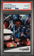 2025 Panini Prizm Manga Vertical Calvin Johnson #4 PSA 10