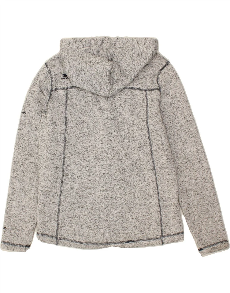 TRESPASS Mujer Cremallera Sudadera con Capucha Suéter Reino Unido 14 Grande Gris Manchado Poliéster QX13 Foto 2 de 3