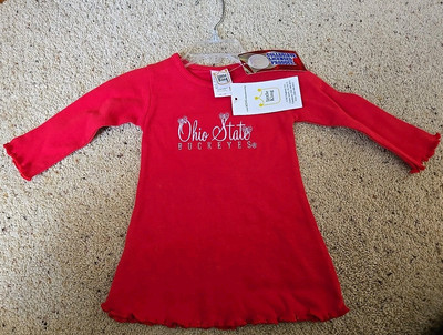 ohio state t shirt dress Women's Gameday Couture Scarlet Ohio State Buckeyes Perfect Score Mini T-Shirt Dress Size: Large