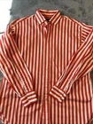 Vintage Polo Ralph Lauren Womens Button-Up Shirt Orange White Striped Sz 4