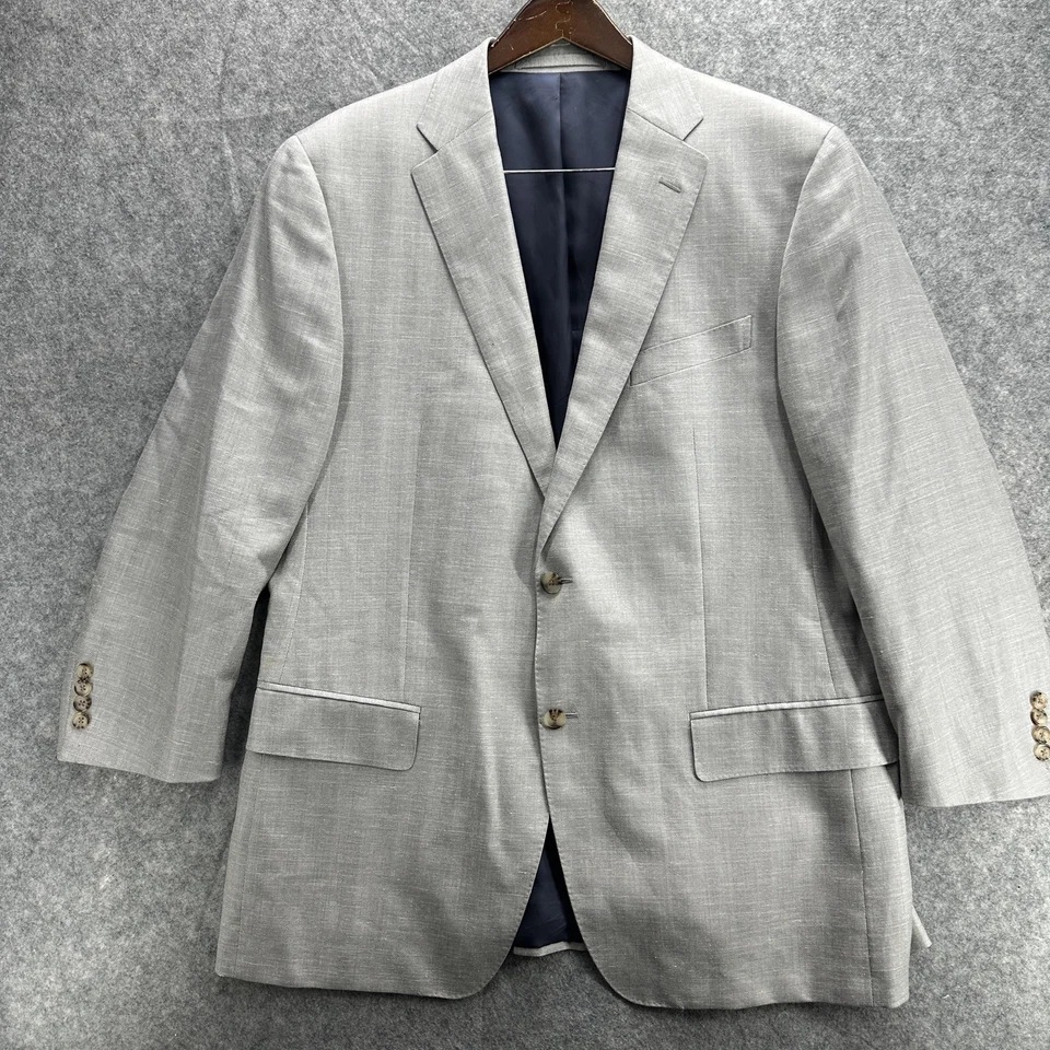 Faconnable Blazer Mens 58R Herringbone Wool Linen Silk Loro Piana Italy Jacket - Image 2 of 4