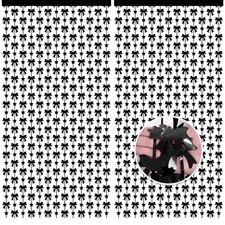 2 Pack Black Bow Foil Fringe Curtains 3.3x6.6 FT Metallic Tinsel Backdrop