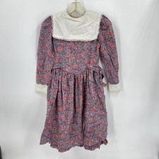 Jayne Copeland Pink Floral Long Dress Vintage Prairie Cottagecore Formal 12