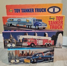 Vntg Set of 3 Collectors Edition Sunoco Tanker, Tow Truck & Fire Truck all NIB
