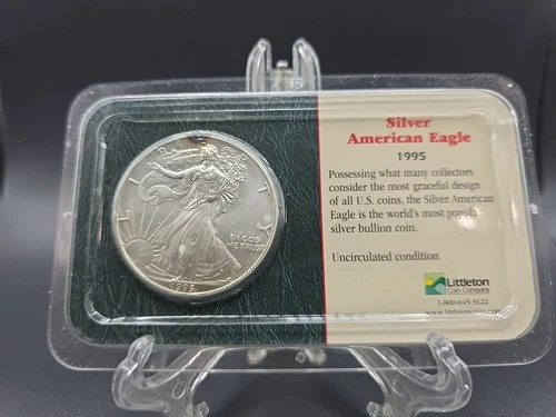 1995 Silver American Eagle Dollar Uncirculated 1 oz .999 Silver Littleton