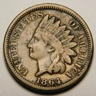 1864 Copper Nickel C/N Indian Head Cent EF-Details  "As Pictured"