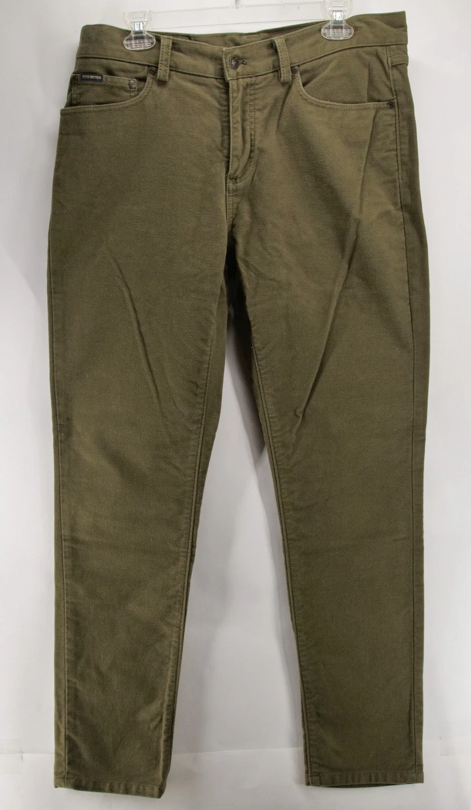 Brooks Brothers 5-Pocket Pants Mens 36x32 Olive Green Stretch Twill Chino Work