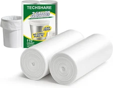 110 Count Small Trash Bags 2 Gallon for Bathroom Office & Car - Mini Wastebasket