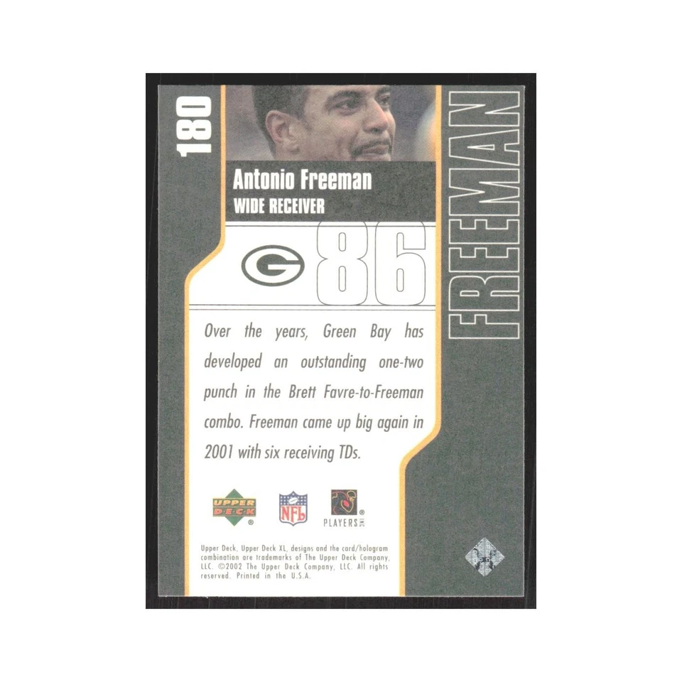 2002 Upper Deck XL Antonio Freeman Packers #180 - Image 2 of 3