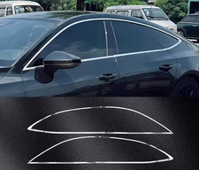 10pcs For 2019-2025 Audi A7 Chrome Steel Windows Sill Molding Strip Cover Trim