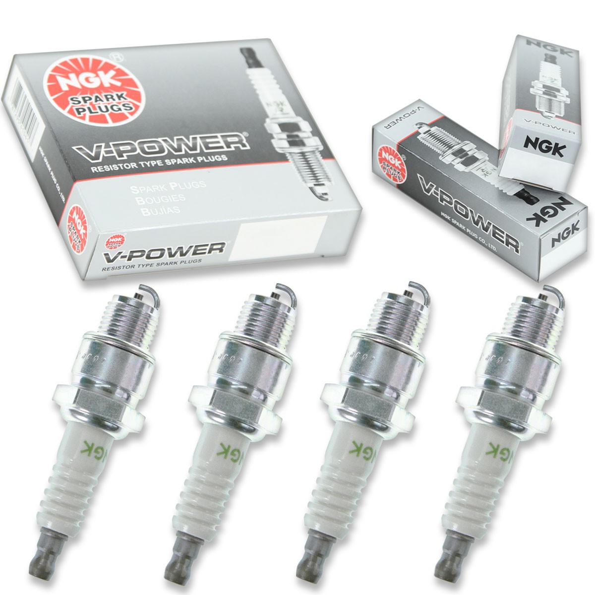4pcs NGK 4838 V-Power BP8H-N-10 Outboard Marine Spark Plug Tune Up Kit Set ow