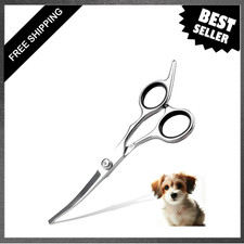 Dog Grooming Scissors, Curved Stainless Steel with Rounded Tips, Pet Hair
