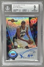 Tim Duncan 2001 Topps Pristine On Card Auto BGS 9