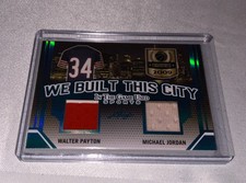 WALTER PAYTON MICHAEL  JORDAN LEAF BUILT  THIS CITY DUEL GAME USED JERSEY SP /5