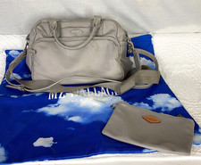 MZ Wallace Fog Light Gray Gramercy Satchel Crossbody Bag with Dust Bag