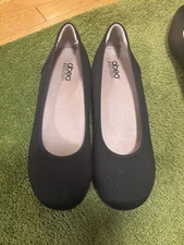 Abeo Biosystem Womens 9.5N Tangier Black Fabric Ballet Flat Comfort Arch Support