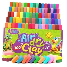 FlyFlag Air Dry Clay - 100 Colors, Ultra Light and Soft, Non-Toxic Multicolor
