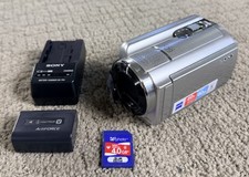 Sony Handycam DCR-SR68 Silver Video Digital Camcorder 60x Zoom 80GB HDD Mint