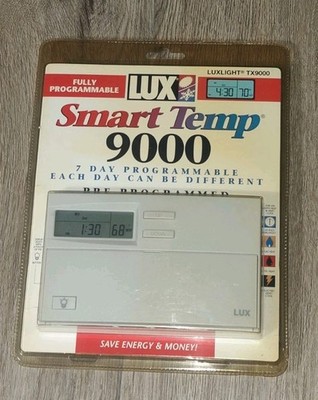 LUX SMART TEMP 9000 7-DAY PROGRAMMABLE THERMOSTAT TX9000 BRAND NEW SEALED  NOS
