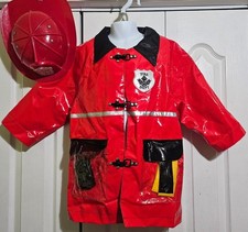 Firefighter Fire Chief Dress Up Costume Set Jacket Radio Hose Helmet