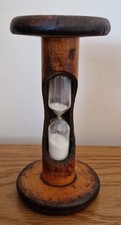 A Striking Vintage Wooden Bobbin Reel Egg Timer - Read