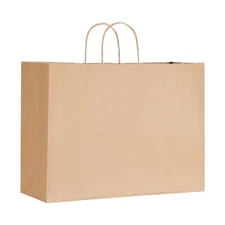 Durable Kraft Paper Bags with Handles - 50 Pack | 16x6x12 Inches | Perfect for P