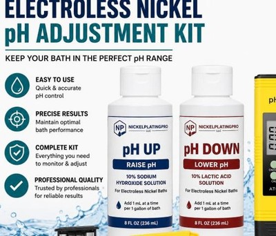 pH Adjuster Kit for Electroless Nickel Plating Bath - Treats up to 5 Gallons