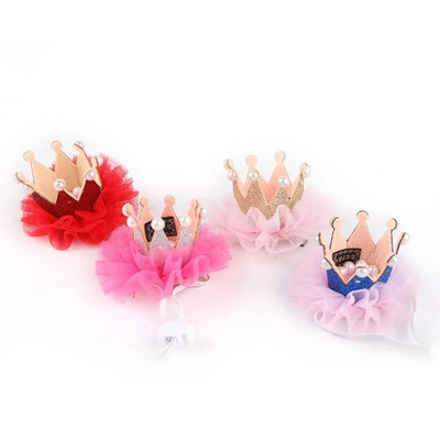 Pet Cat Star Gauze Bow Tie Collar Pet Lace Hat Cat Headdress Photo Cat Hat Bow T