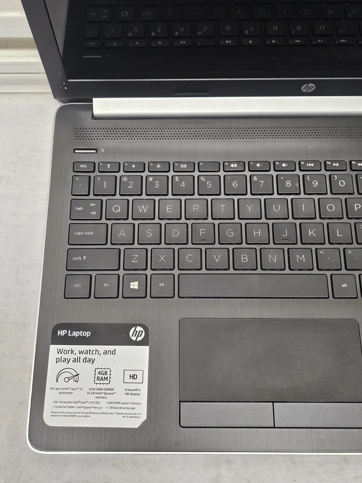 HP 15da0032wm Laptop -Intel i3 Gen 8 - 4GB RAM - 1TB HDD - Windows 11 - READ - Image 3 of 4