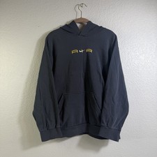 Vintage 90s Center Swoosh Nike Hoodie Youth L 14-16 Adult Small Black Faded