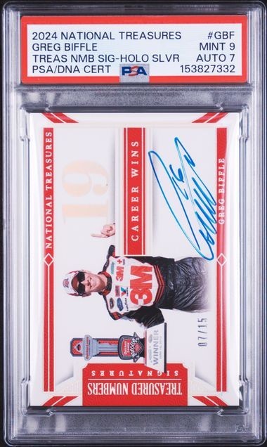 2024 PANINI NATIONAL TREASURES RACING Greg Biffle Auto /15 PSA 9 AUTO 7
