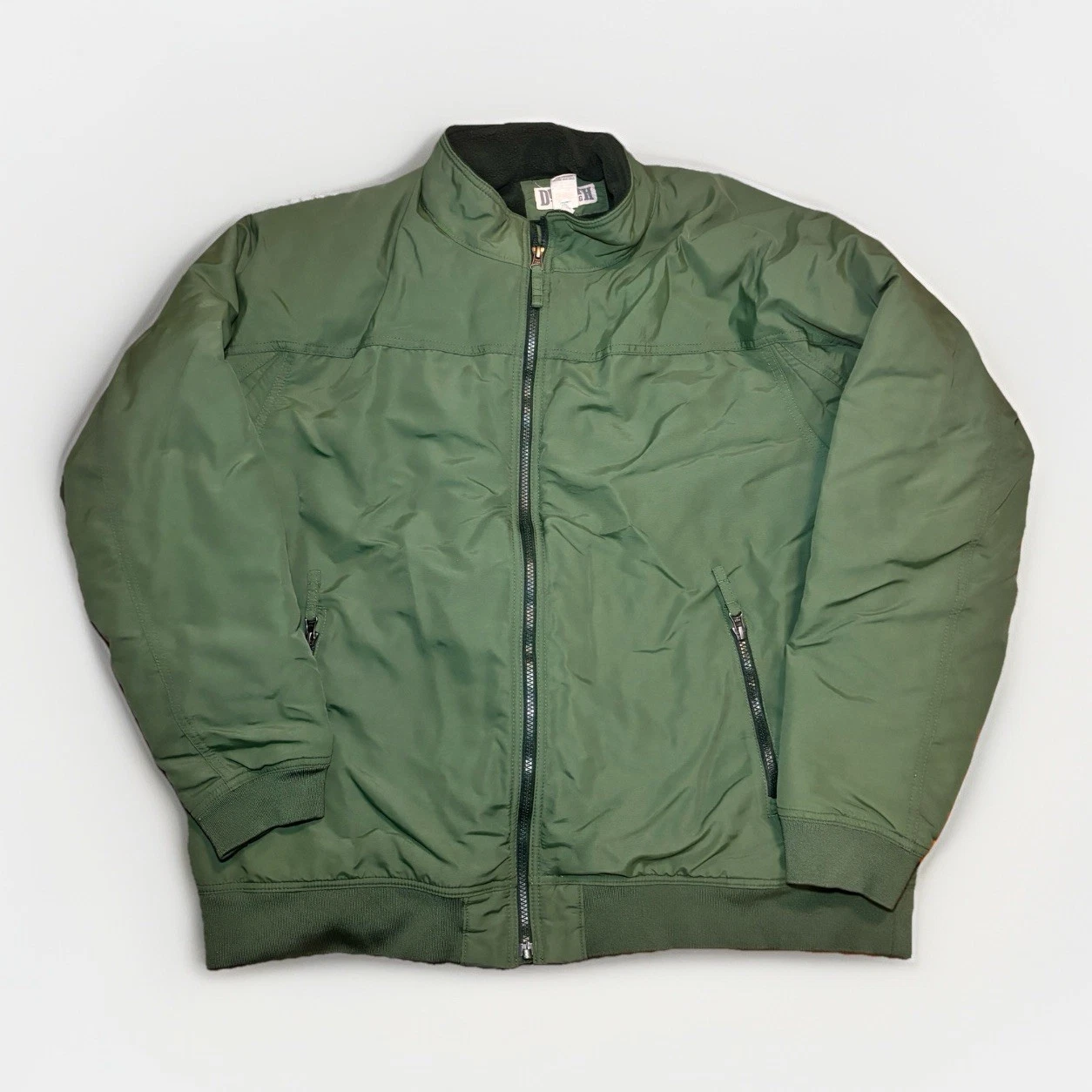 Duluth Trading Co Jacket XL Green Nylon Fleece Lined Full Zip