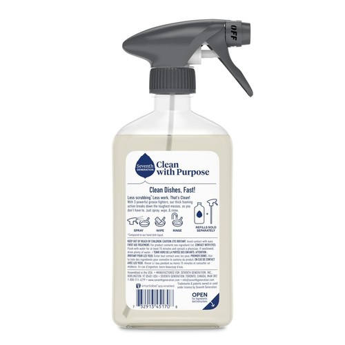 Seventh Generation Foaming Dish Spray Grease Fighters Free & Clear 16 Fl. Oz New - Picture 2 of 8