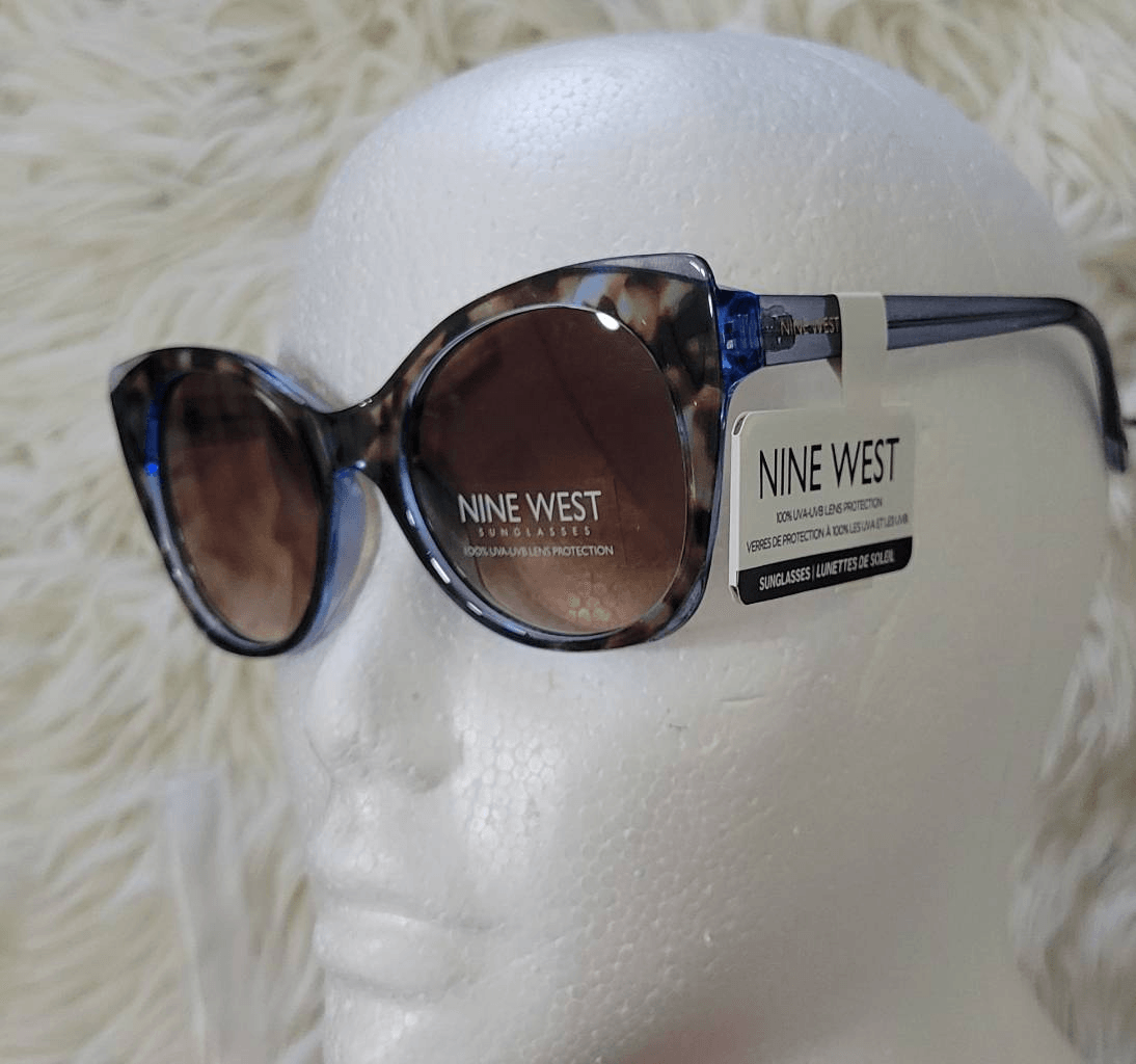 Nine West Blue Brown Tortoise Cat Eye Sunglasses New | eBay display picture 3