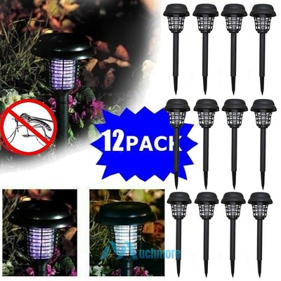 LOT 12X Garden Lawn Solar Mosquito Killer Light Insect Pest Bug Zapper Lamp IP55