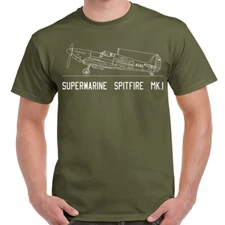 Spitfire Mk.1 Military Green Adult T-Shirt